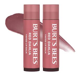 lot 18754 image: Burts Bees Lip Tint Balm, Fiery Red Dahlia, 0.15 oz., 2 Tubes - Retail $9