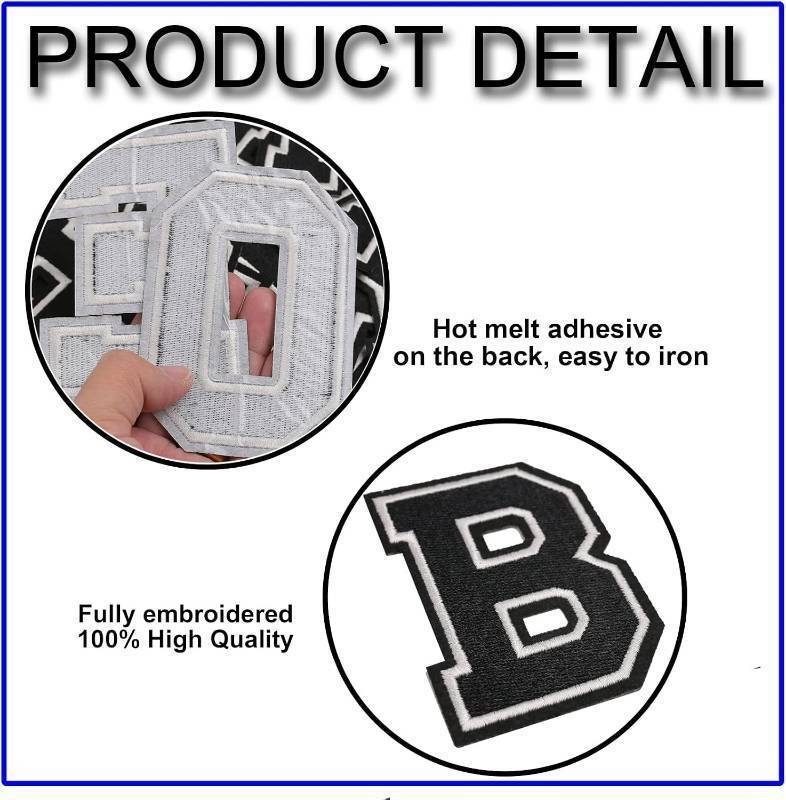 lot 69580 image: 3 Pieces 3.14inch Letter Patch, Varsity Letter Patch, Iron Alphabet Letter A-Z Iron on Sew on Patches for Clothes, Dress, Hat, Socks, Jeans, DIY Accessories, 3.14inch (Black, Y)
