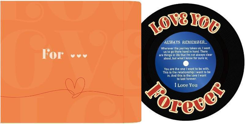 lot 67505 image: GRADESIN Retro Anniversary Card for Him or Her, Happy Valentines Day Anniversary Card & Gifts for Husband Wife Boyfriend Girlfriend, Love You Forever Record Gifts for Women Men