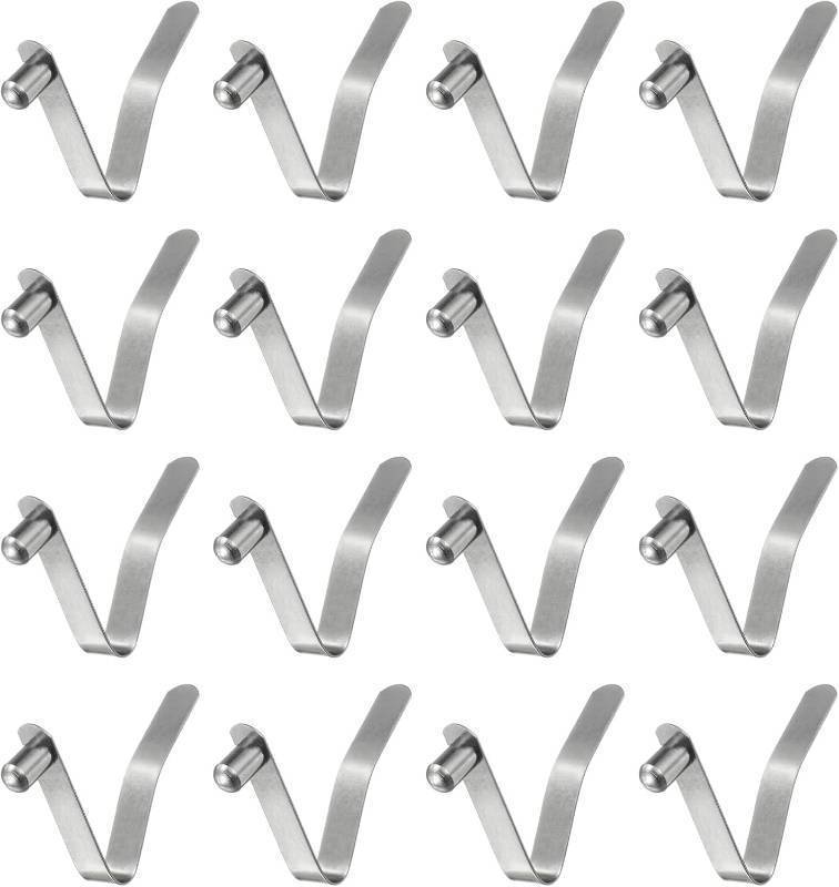 lot 69056 image: HARFINGTON 16pcs Single Button Kayak Paddle Snap Spring Clip 6x10x37mm 65Mn Spring Steel V-Shaped Solid Lift Telescopic Locking Tube Pole Clips for Tent Umbrella Camping