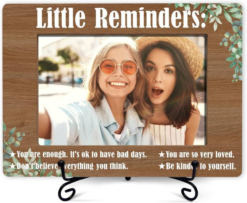 lot 69555 image: Inspirational Picture Frame, Motivational Gifts For Women, Office Gifts For Colleagues, Positive Affirmations Picture Frame, Little Reminders Photo Frame, Eucalyptus Wooden Photo Frame-16
