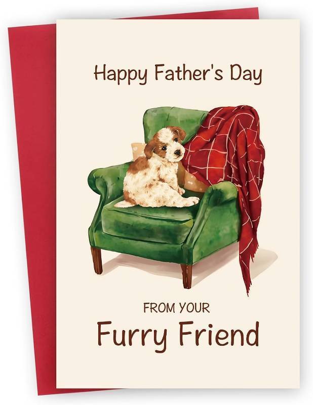 lot 66554 image: 8 x 5.3 inches Funny Fathers Day Card for Dog Dad, Cute Fathers Day Gift from Doggy, Happy Fathers Day for Dog Owner, Humorous Fathers Day Cards Gift for Dad