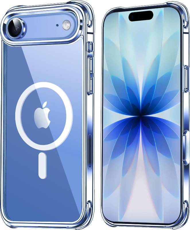 lot 66574 image: Mkeke Magnetic Designed for iPhone Air Case Clear, Compatible with MagSafe Not Yellowing Military-Grade Drop Protection Protective Case for iPhone 17 Air Case with Shockproof Bumper 2025