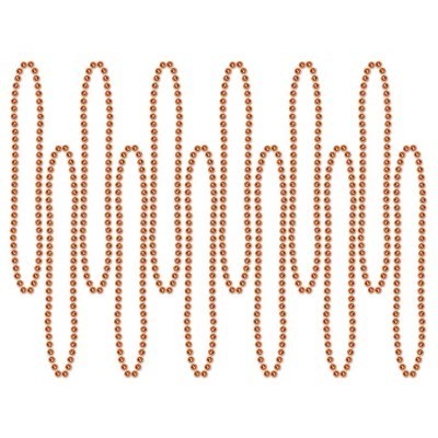 lot 66602 image: $39 Beistle Party Beads - Small Round, 7mm x 33, (48Pkg) Orange