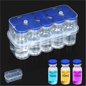 lot 446736 image: NEW 10mL Peptide Storage Case 10 Vial Holder Reusable BPA Free Clear Plastic