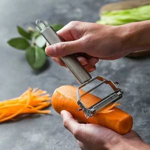 lot 446737 image: NEW Double-Head Stainless Steel Multifunctional Grater & Two-in-One Peeler