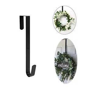 lot 446742 image: Heavy Duty Steel Door Wreath Hanger Thin Over The Door Hook 22 lb Capacity