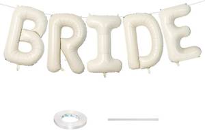 lot 66769 image: 40 Inch 40 Inch Beige BRIDE Balloons Bachelorette Bridal Shower Party Decorations