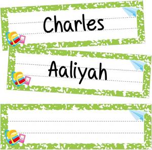 lot 66799 image: Composition Notebook Nameplates for Classroom, 48 Pack Student Desk Name Tags Name Plates for Classroom Cubby Labels