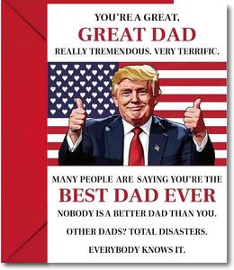 lot 66807 image: 5.3x8 WENHUI Funny Fathers Day Card for Dad, Grandpa or Husband from Wife, Daughter or Son, Humorous Greeting Card for Fathers Day Birthday, Blank Inside with Envelope and Gold Foil Sticker