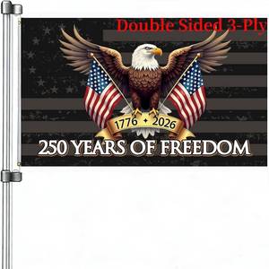lot 66808 image: 250 Anniversary USA Flag, 250th Anniversary Flags Double Sided 3 Layers 4th of July Decorations Independence Day Heavy Duty Patriotic Flags,250 Years of Freedom American Anniversary Flag 3x5 Ft for In