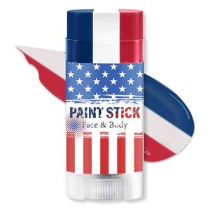 lot 66809 image: Red White and Blue Face Body Paint Stick - Patriotic Pride 4th of July Accessories for 2026 World Cup Fan Soccer Baseball Softball Sports Eye Black Stick Makeup (USA)