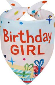 lot 66811 image: Small Fun Dog Birthday Bandana Girl Small 1PCS, 2 Pattern Colorful Scarf
