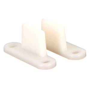 lot 66830 image: Prime-Line 1.25 in. D X 1.25 in. L Matte White Plastic Closet Door Guide 2 pc