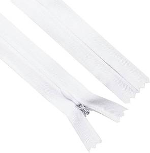 lot 66843 image: 8 Inch Sawoake Invisible Zippers 8 Inch #3, White Nylon Coil Zippers 2-Pack for Sewing, Skirts, Pockets, Pillows (White, 8, 2PCS)