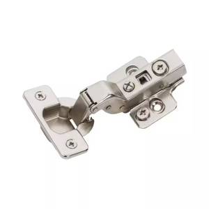 lot 66883 image: Nickel Full Inset Frameless Soft Close Euro Concealed Cabinet Hinges (2-Pack)