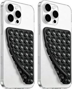 lot 66898 image: AZXYI Anteel 2 Pack Silicone Suction Cup Phone Case Mount Double Sided, Non Slip Phone Accessories for Cellphone, Hands-Free Strong Grip Silicon Phone Holder for Selfies and Videos (Black)