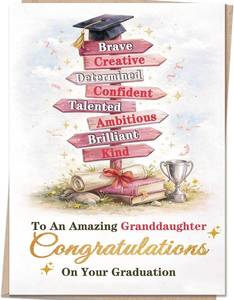 lot 66901 image: 5x7 inches Granddaughter Graduation Card, Congrats Grad Gift 2026 for Her