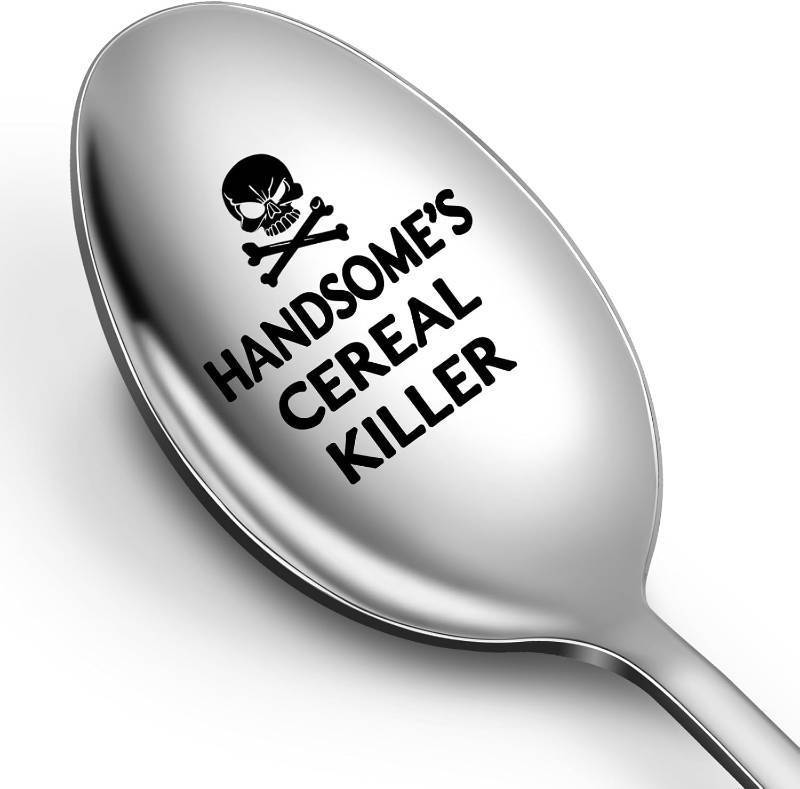 lot 66668 image: Fathers Day Gift for Husband, Husband Birthday Gift, Funny Gifts for Him Men Husband Boyfriend, Mens Gifts for Birthday Fathers Day - Handsomes Cereal Killer Spoon