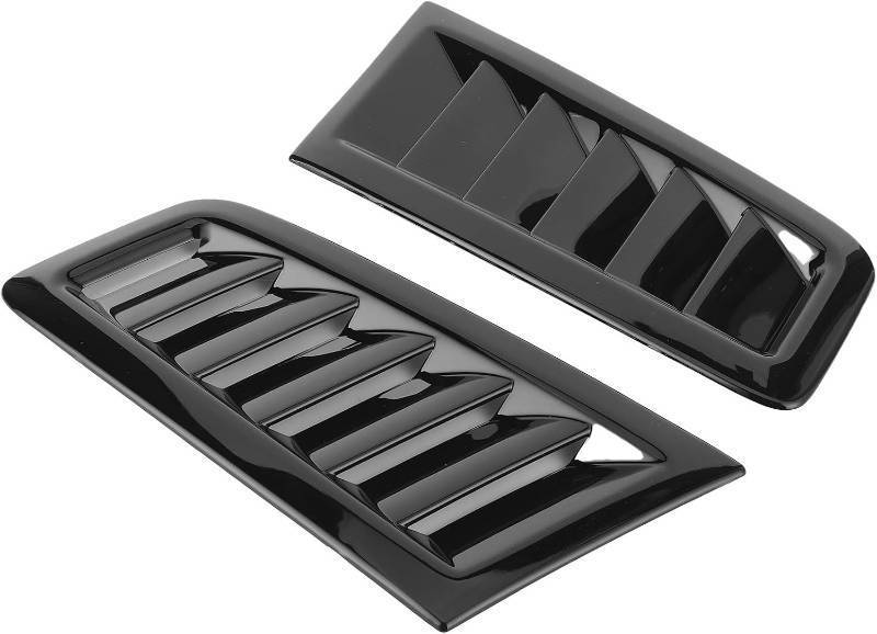 lot 66674 image: Car Hood Vent Scoop Decorative RS Style Hood Accent Trim for Universal Flat Hoods ABS Glossy Black 2PCS OPEN BOX