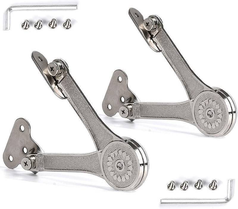 lot 66728 image: Heavy Duty Lid Stay Hinges Folding Lid Support Hinge,Perfect for Cabinet,Closet,Wardrobe or Toybox 110 Degree (Heavy Duty Style 1 Pair)