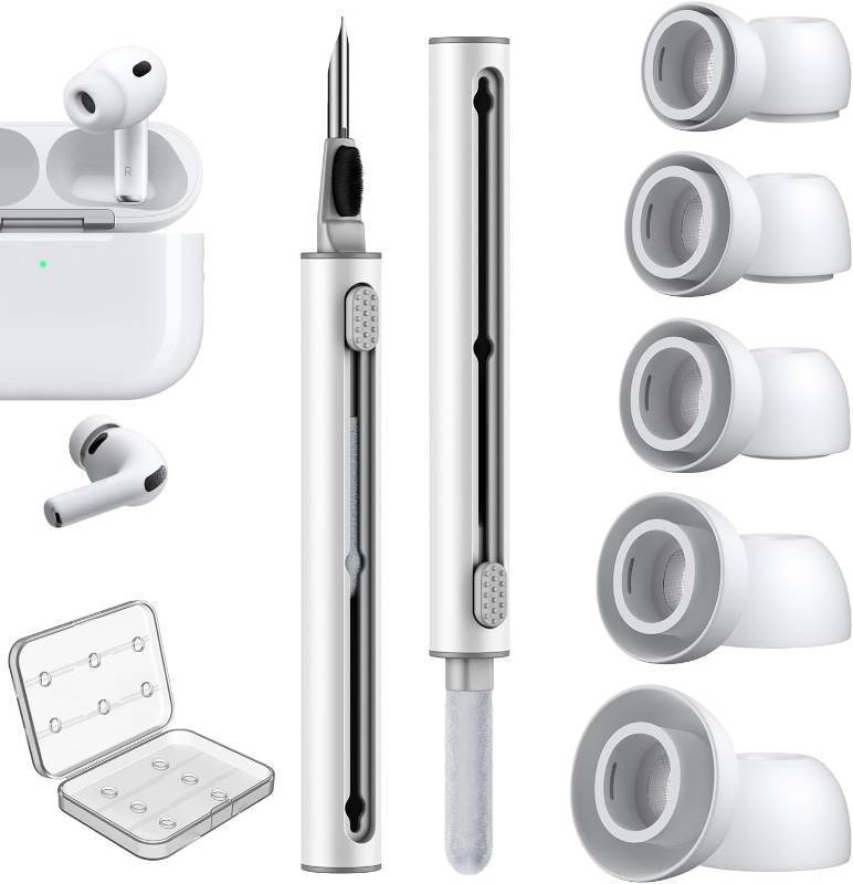 lot 69736 image: 5 Pairs Replacement Ear Tips for AirPods Pro 3 Silicon with Cleaner Pen