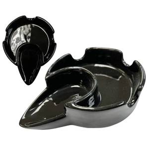 lot 96964 image: NEW Smoke Zilla Ceramic Ash Tray with Pipe or Cigar Holder