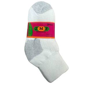 lot 96983 image: NEW ZMZ 3 Pair Kids Ankle Socks Size 4-6 in White & Grey