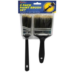 lot 97013 image: NEW 2 Pack Nylon Bristle Paint Brush Set