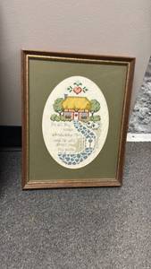 lot 906 image: Framed cross-stitch paths
