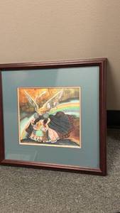lot 913 image: Bob Holloway framed print Angel numbered 244900