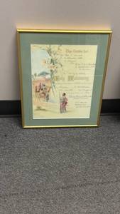 lot 917 image: Framed vintage wedding certificate