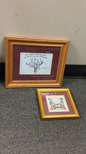 lot 921 image: Pair of framed wall decor