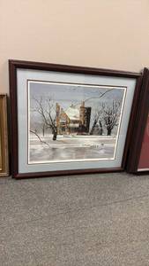 lot 924 image: Framed signed numbered print wall decor