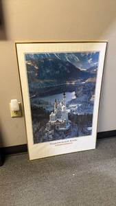 lot 931 image: Framed Neuschwanstein Castle poster