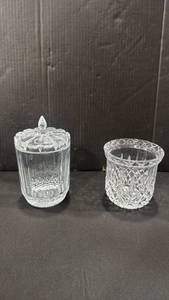 lot 1081 image: St. George 24% lead crystal lidded jar and bowl