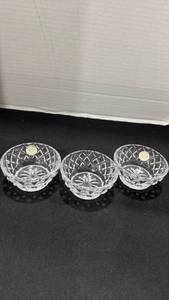 lot 1116 image: 3 Lenox full lead crystal small bowls with 2 COAs