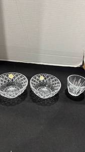 lot 1117 image: 2 Lenox full lead crystal bowls and other dish with COAS