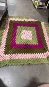 lot 1207 image: Crochet  blanket 46x43