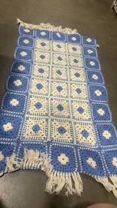 lot 1219 image: Crocheted Throw Blanket 65x33