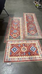lot 1225 image: Accent rugs largest is 59x20 some staining on bottom