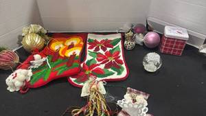 lot 1255 image: Christmas ornaments, stockings and more