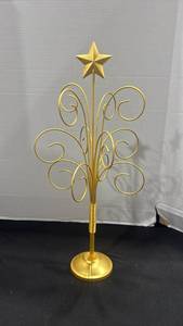 lot 1259 image: Lenox gold toned ornaments hanger tree22 inches tall