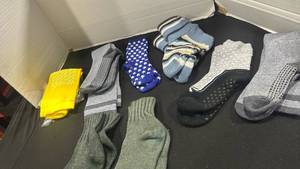 lot 1281 image: Socks possibly for size 9-11 some with grips