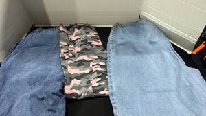 lot 1294 image: Womens pants size 2x and M stain on a pair of pants
