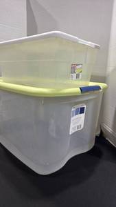 lot 1306 image: Sterilite 66qt and 16 qt plastic storage containers