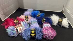 lot 2208 image: Fun fur and other yarn