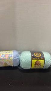 lot 2222 image: Bernat and Lion Brand yarn
