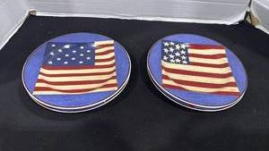 lot 2333 image: American Flag salad plates set of 4