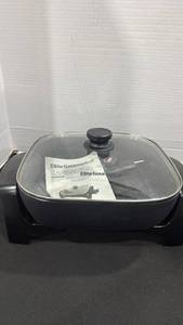 lot 2358 image: Elite Gourmet 12 XL Deep Electric Skillet with Glass Lid Model EG6201